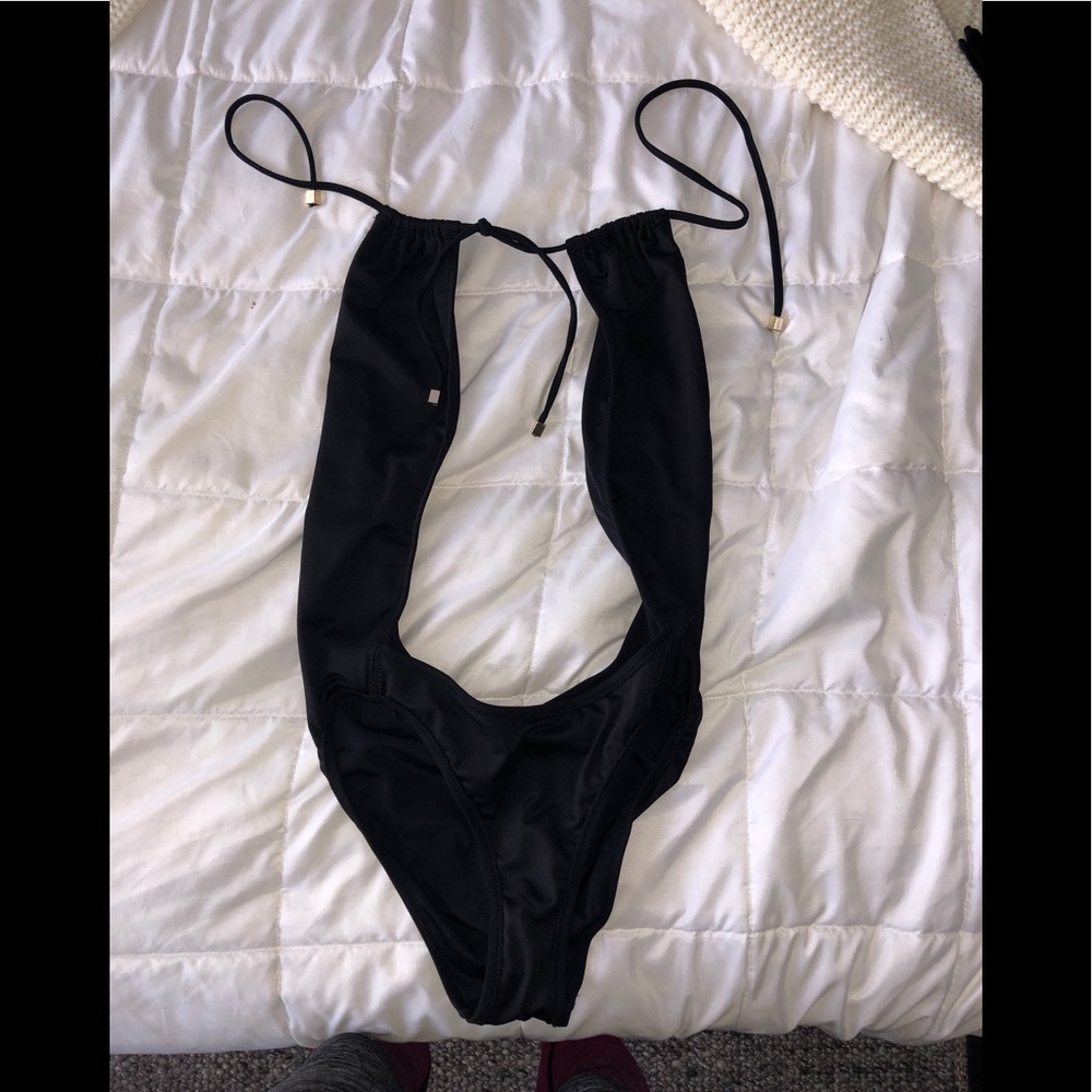 Black womans one piece bikini